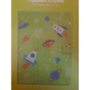 Kids Universal Tablet Case Outer Space Rockets Planets Fits 7 - 11 Inch Tablets